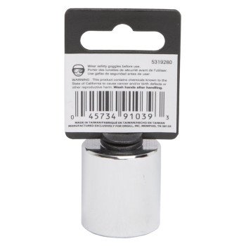 Vulcan MT6495428 Drive Socket, 7/8 in Socket, 3/8 in Drive, 6-Point, Chrome Vanadium Steel, Chrome