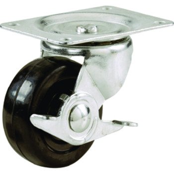 Shepherd Hardware 9510 Swivel Caster, 2-1/2 in Dia Wheel, 1-1/8 in W Wheel, Rubber Wheel, 100 lb