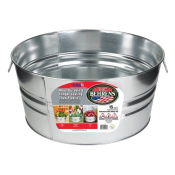 Behrens 2S Wash Tub, 15 gal Capacity, Galvanized Steel