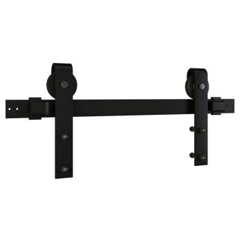 National Hardware N700-005 Designer Barn Door Kit, 72 in L Track, Steel, Matte Black, Wall Mounting