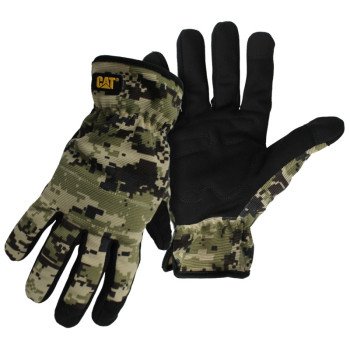 CAT CAT012270M Gloves, M, Elastic Wrist Cuff, Digital Camo