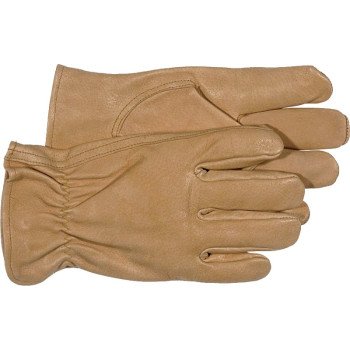 Boss B83071-XL Gloves, Men's, XL, 8-3/8 to 8-3/4 in L, Keystone Thumb, Elastic Cuff, Pigskin Leather, White