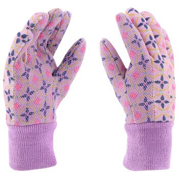 Miracle-Gro MG65757-Y Youth Garden Gloves, Knit Cuff, Cotton/Polyester/PVC, Multi-Color
