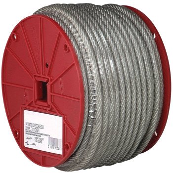 Campbell 7000397 Aircraft Cable, 3/32 in Dia, 250 ft L, 184 lb Working Load, Steel