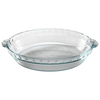 Pyrex 1105393 Pie Plate, 9-1/2 in Dia, Glass, Clear