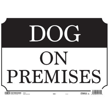 Hy-Ko 20331 Signs, DOG ON PREMISES, Plastic, 10 x 14 in Dimensions