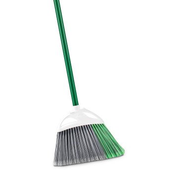 Libman PRECISION ANGLE Series 201 Broom, 11 in Sweep Face, 5 in L Trim, PET Bristle, 53 in L, Steel