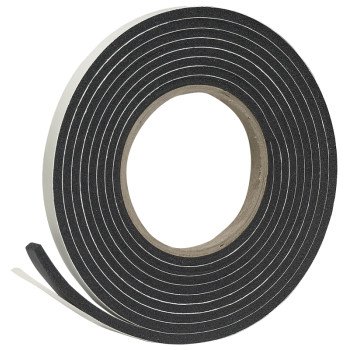 Frost King R338H Foam Tape, 3/8 in W, 10 ft L, 3/16 in Thick, Rubber, Black