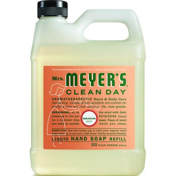 Mrs. Meyer's 13163 Hand Soap, Liquid, Geranium, 33 oz Jug