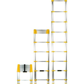 Xtend+Climb Home Series 750P Telescoping Ladder, 12-1/2 ft Max Reach H, 9-Step, 250 lb, 1-1/2 in D Step, Aluminum