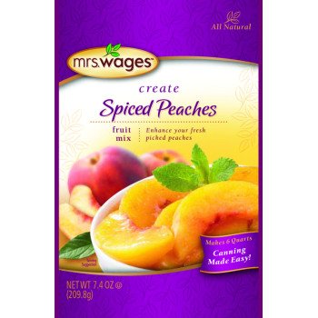 Mrs. Wages W804-H4425 Spiced Peaches Fruit Mix, 7.4 oz Pouch