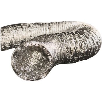 Builder's Best 010793 Flexible Dryer Transition Duct, 8 ft L, Aluminum/Polyester, Silver