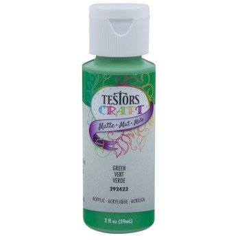 Testors 292423A Acrylic Craft Paint, Matte, Green, 2 oz, Bottle