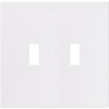 Eaton Wiring Devices PJS2W Wallplate, 4-7/8 in L, 4.94 in W, 2 -Gang, Polycarbonate, White, High-Gloss