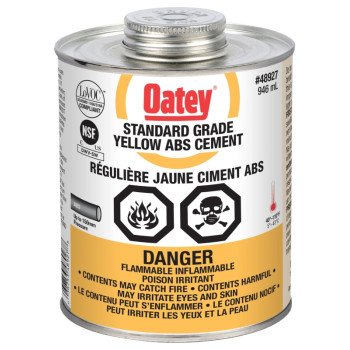 Oatey 31543 Pipe Cement, Liquid, Yellow, 946 mL