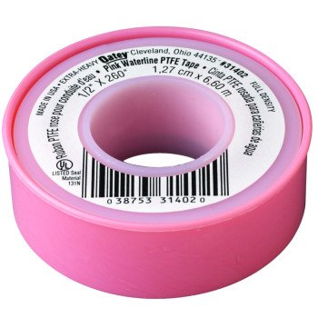 Oatey 31402D Thread Seal Tape, 260 in L, 1/2 in W, PTFE, Pink