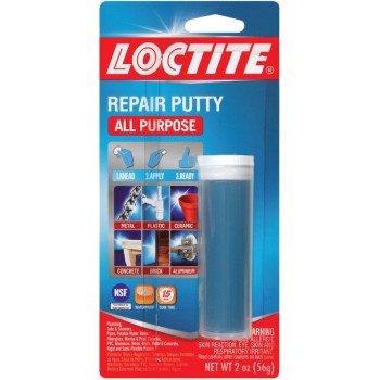 Loctite 1999131/431348 All-Purpose Repair Putty, Solid, Blue/White, 2 oz Carded Cylinder