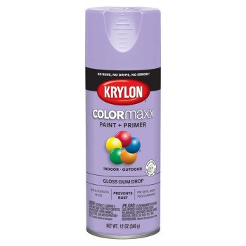 Krylon K05521007 Enamel Spray Paint, Gloss, Gum Drop, 12 oz, Can