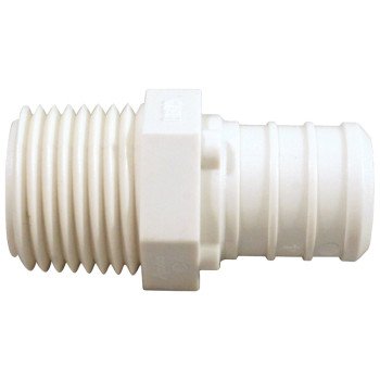 Apollo ApolloPEX Series PXPAM34125PK Pipe Adapter, 3/4 x 1/2 in, Barb x MPT, Poly Alloy, 200 psi Pressure