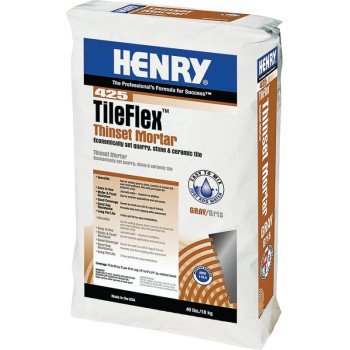 Henry 425 TileFlex Series 12260 Thin-Set Mortar, Gray, Fine Solid Powder, 40 lb, Bag