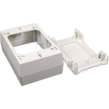 Wiremold NM NM35 Outlet Box, 0 -Knockout, Plastic, Ivory, Wall Mounting