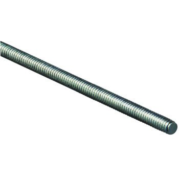 Stanley Hardware 179499 Threaded Rod, 1/4-20 Thread, 36 in L, A Grade, Steel, Zinc, UNC Thread