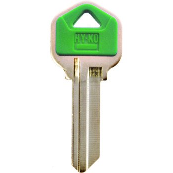 Hy-Ko 13005KW1PG Key Blank, Brass/Plastic, Nickel, For: Kwikset Cabinet, House Locks and Padlocks