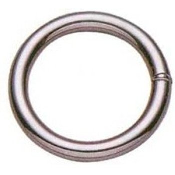 Baron Z-7-1-1/4 Welded Ring, 1-1/4 in ID Dia Ring, #7 Chain, Metal, Nickel Brass