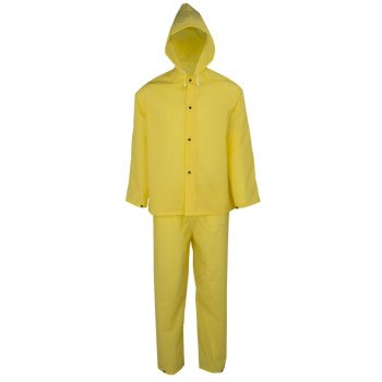 Diamondback RS2-01-L Rain Suit, L, 42 in Inseam, EVA, Yellow, Hooded Collar, Snap Down Storm Flap Closure