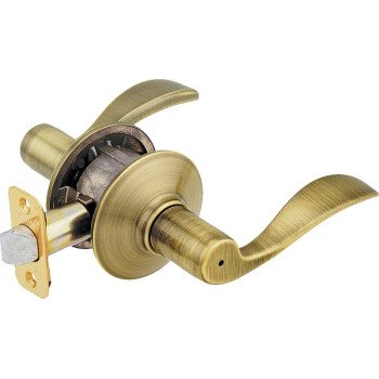 Schlage Accent Series F40 ACC 609 Privacy Lever, Mechanical Lock, Antique Brass, Metal, Residential, 2 Grade