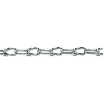 Campbell 076-2024N Double Loop Chain, #2/0, 250 ft L, 255 lb Working Load, Carbon Steel, Zinc