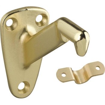 National Hardware N830-116 Heavy-Duty Handrail Bracket, 250 lb, Zinc, Polished Brass