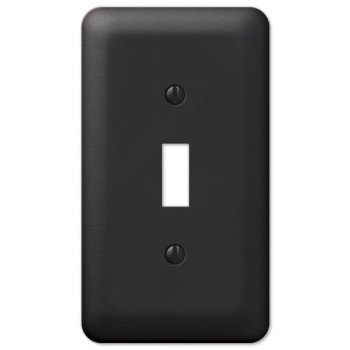 Amerelle Devon 935TBK Wallplate, 5 in L, 2-13/16 in W, 1 -Gang, Steel, Black