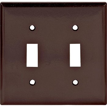 Eaton Wiring Devices 2139B-BOX Wallplate, 4-1/2 in L, 4-9/16 in W, 2 -Gang, Thermoset, Brown, High-Gloss