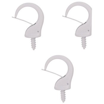 ProSource PH-122244-PS Cup Hook, 17/32 in Thread, 46 mm L, Zinc Alloy, White Painted