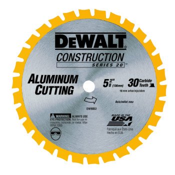 DEWALT DW9052 Circular Saw Blade, 5-3/8 in Dia, 10 mm Arbor, 30-Teeth, Carbide Cutting Edge