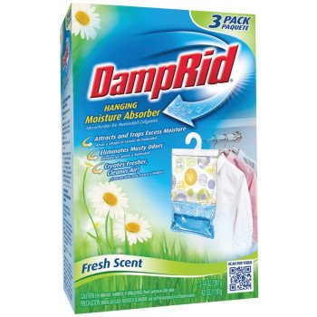 DampRid FG83FSSB Hanging Moisture Absorber, 15.4 oz Box, Solid, Fresh, Odorless