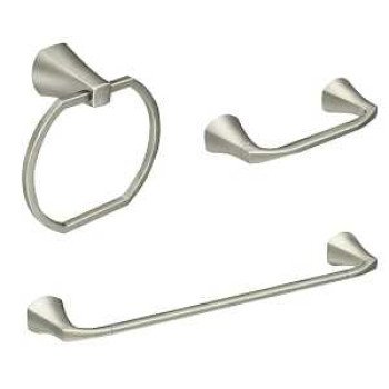 Moen Lindor MY8793BN Bathroom Hardware Set, Zinc, Brushed Nickel, 3-Piece