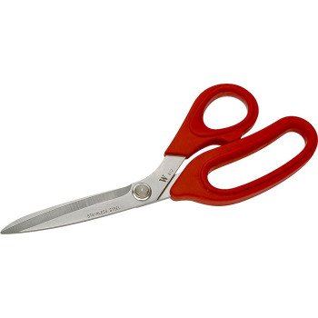 Crescent Wiss W812 Household Scissor, 8-1/2 in OAL, 3-1/2 in L Cut, Stainless Steel Blade, Gray/Red Handle