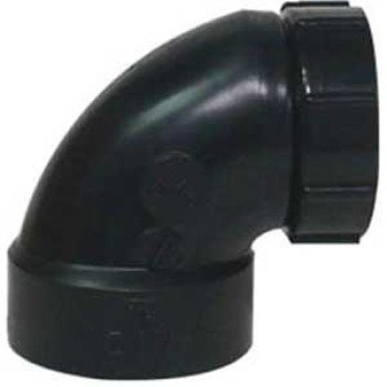 IPEX 327000 Pipe Elbow Adapter, 1-1/2 in, Hub x Nut, 90 deg Angle, ABS