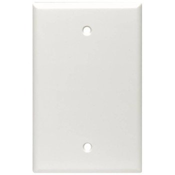 Leviton 80514-I Blank Wallplate, 3-1/8 in L, 4-7/8 in W, 1/4 in Thick, 1 -Gang, Plastic, Ivory, Box Mounting