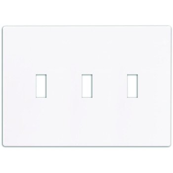 Eaton Wiring Devices PJS3W Wallplate, 4-7/8 in L, 6-3/4 in W, 3 -Gang, Polycarbonate, White, High-Gloss