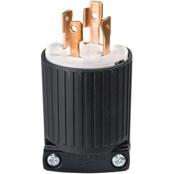 Eaton Wiring Devices L1430P Electrical Plug, 3 -Pole, 30 A, 125/250 V, NEMA: NEMA L14-30, Black/White