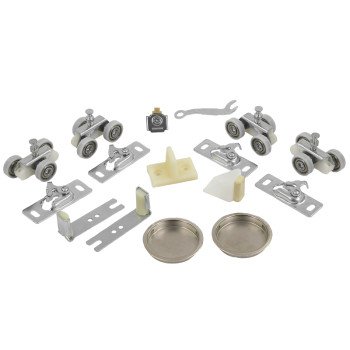 Renin BP831BB-06000-AL Hardware and Track Set, 60 in L Track, Aluminum, For: 3/4 to 1-3/4 in THK Bypass Door