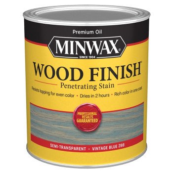 Minwax Wood Finish 701104444 Wood Stain, Vintage Blue, Liquid, 1 qt