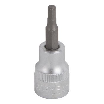 Vulcan 3506005120 Hex Bit Socket, 4 mm Tip, 3/8 in Drive, Chrome, 1-7/8 in OAL