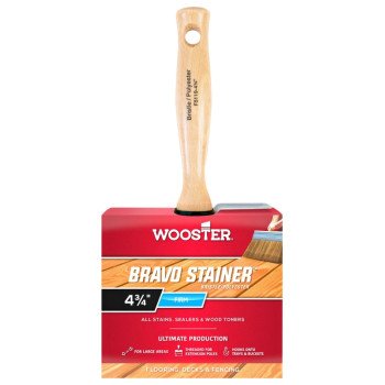 Wooster F5119-4 Paint Brush, 4 in W, 2-9/16 in L Bristle, China/Polyester Bristle, Threaded Handle