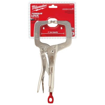 Milwaukee Torque Lock 48-22-3531 Locking C-Clamp, 4 in Max Opening Size, 4 in D Throat, Alloy Steel Body, Silver Body