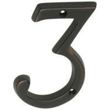 Schlage SC2-3036-716 House Number, Character: 3, 4 in H Character, Bronze Character, Solid Brass