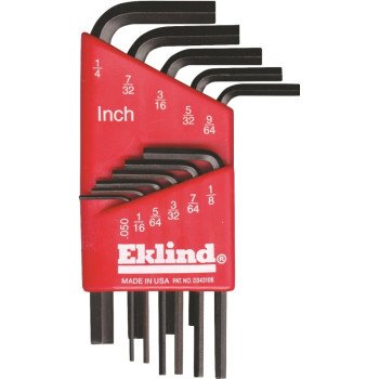 Eklind 10111 Hex Key Set, 11-Piece, Steel, Black